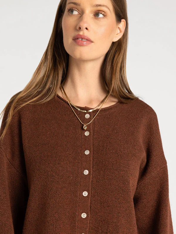 Dover Cardigan Heather Mahogany