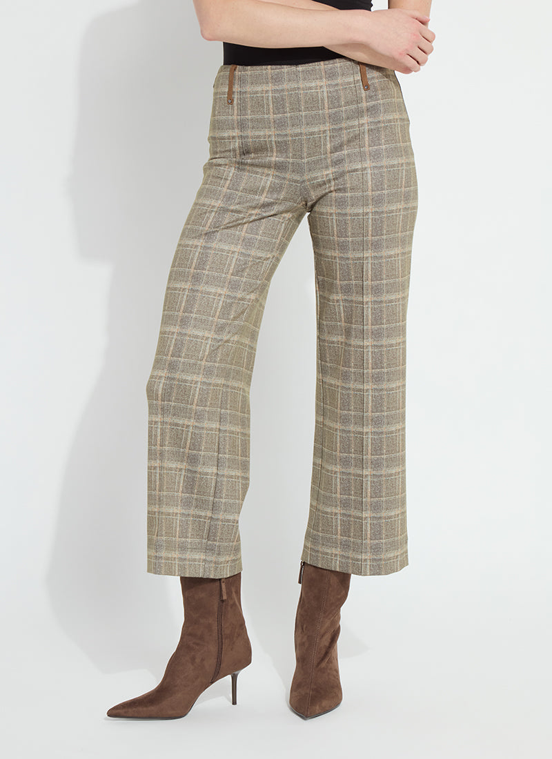 Livia Crop Pants Smoked Green Plaid