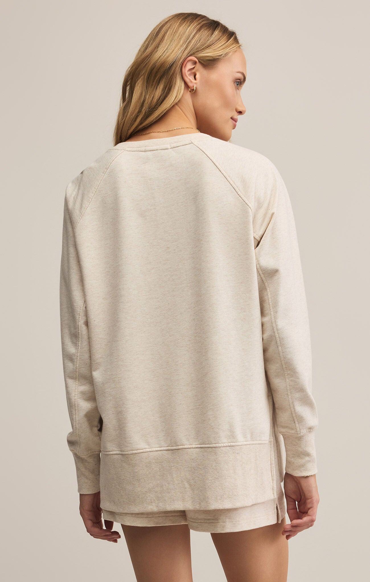 Vneck Weekender Top Light Oatmeal Heather