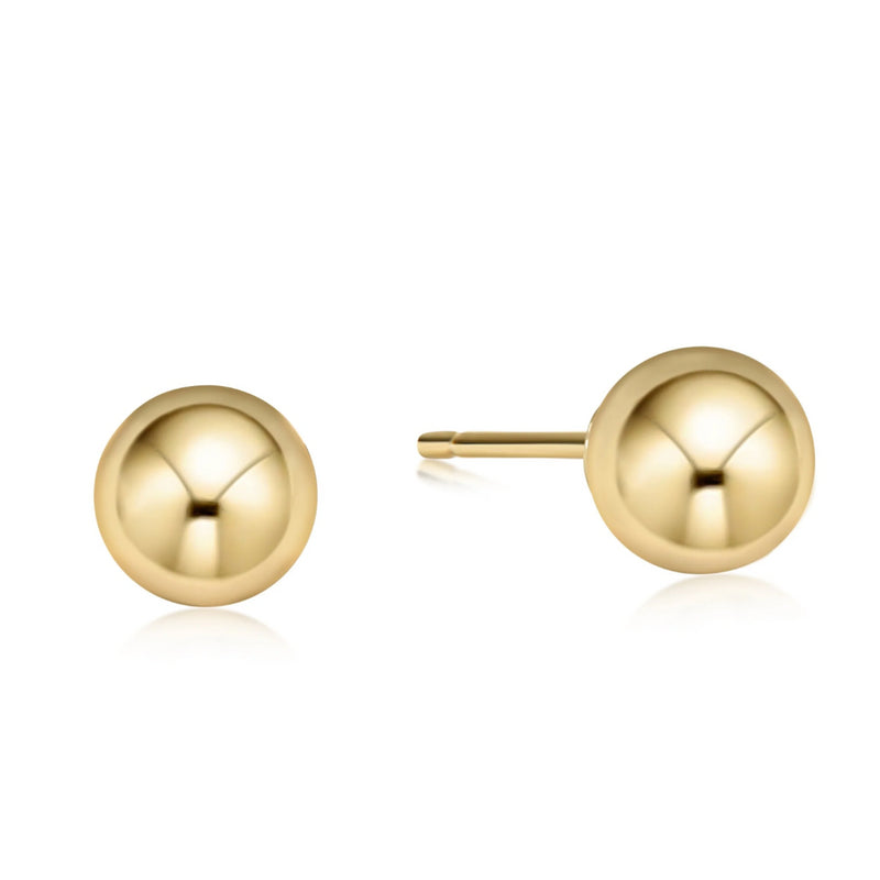 Classic Ball Stud Earrings 8mm - Gold
