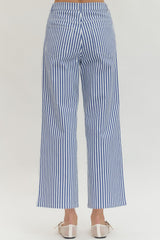 Stripe Crop Pant Denim