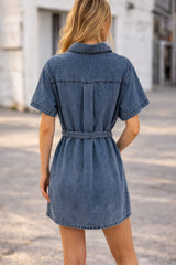 Dover Short Sleeve Dress Indigo