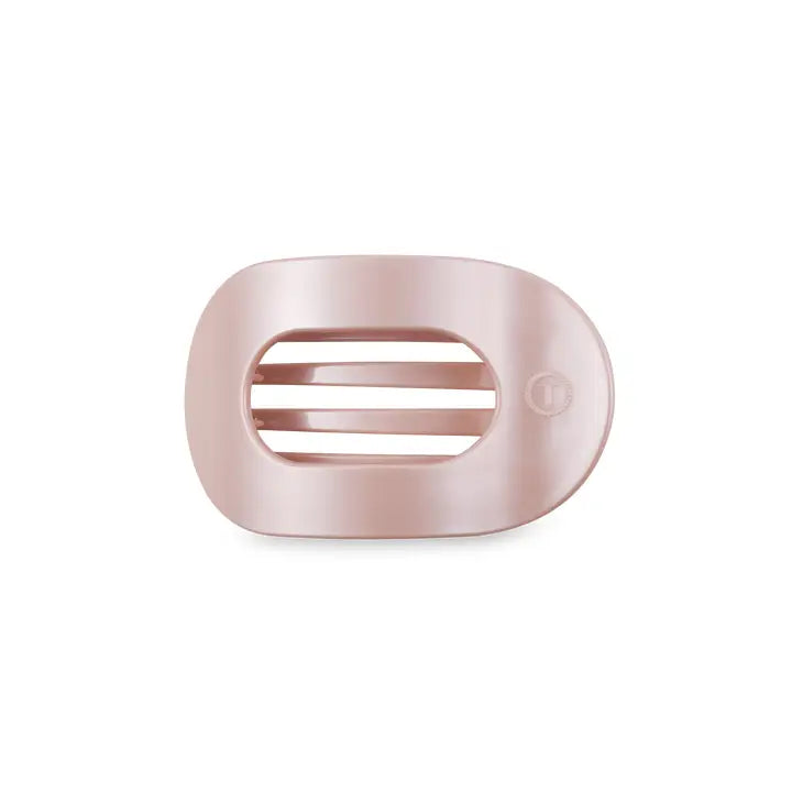 Teleties Small Flat Round Hair Clip Pearly Pink