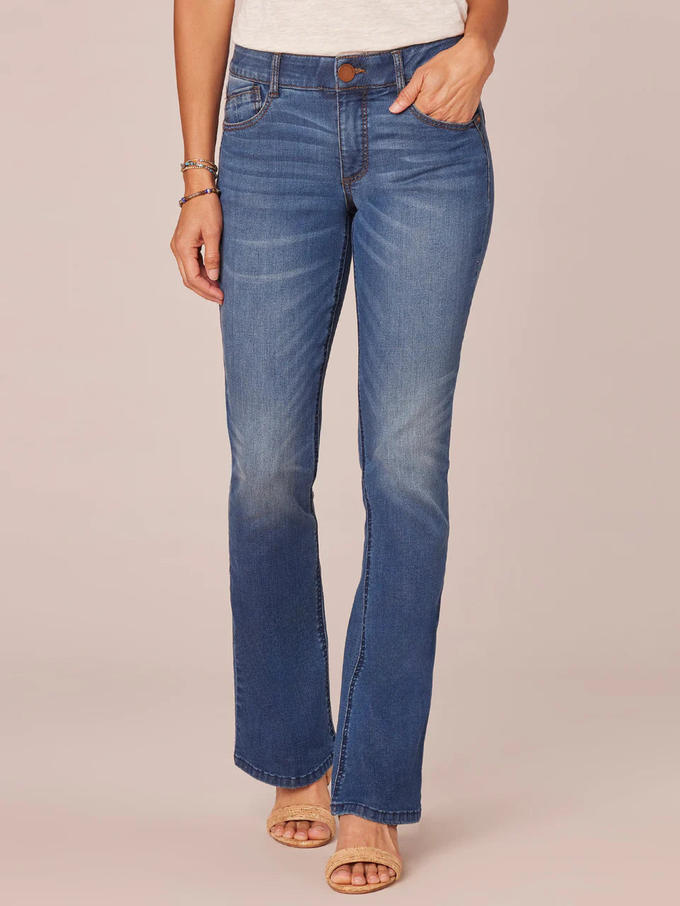 Ab Solution Mid Rise Itty Bitty Bootcut Jeans Blue Artisanal