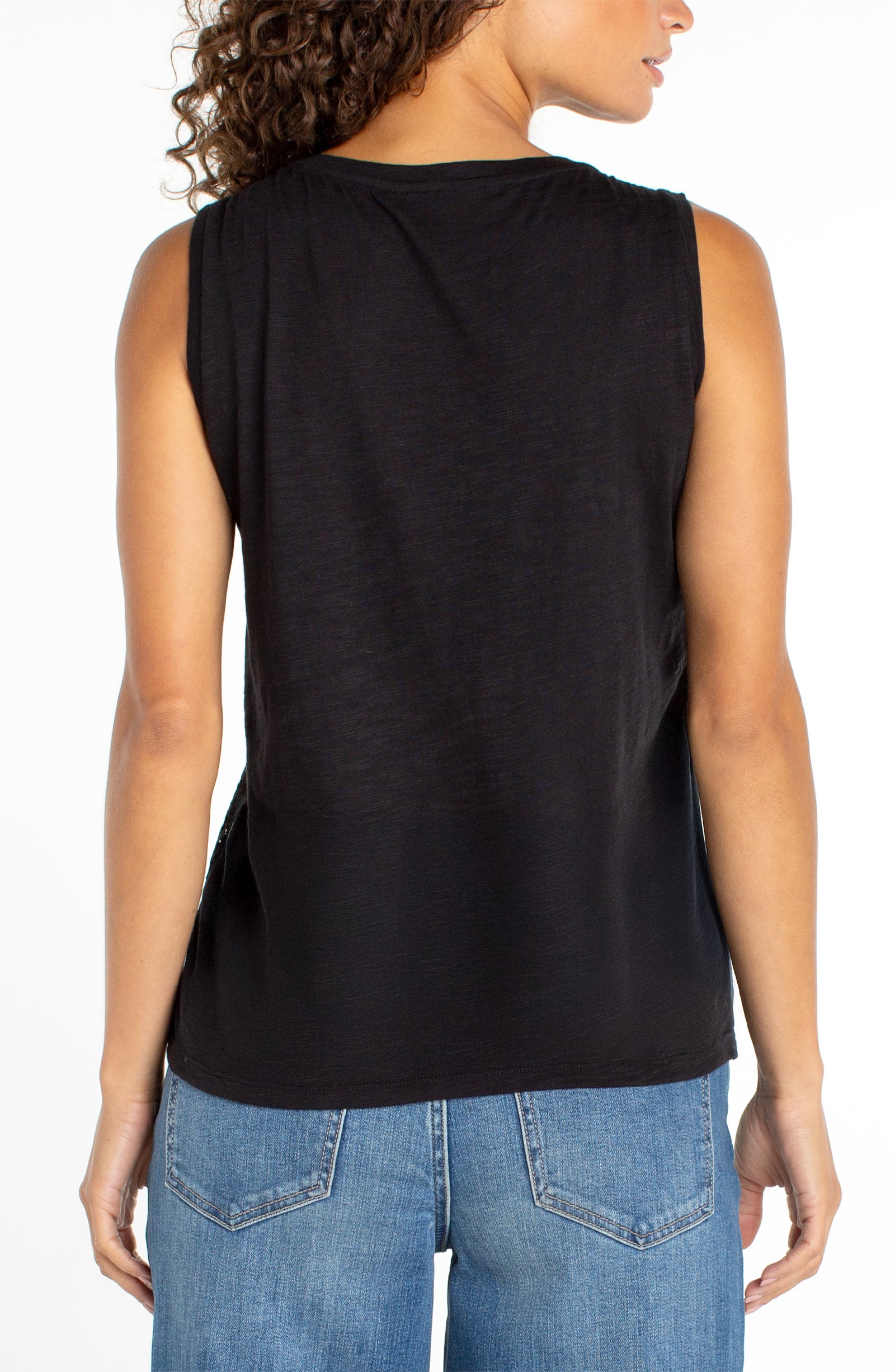 Lace To Knit Hybird Tank Black