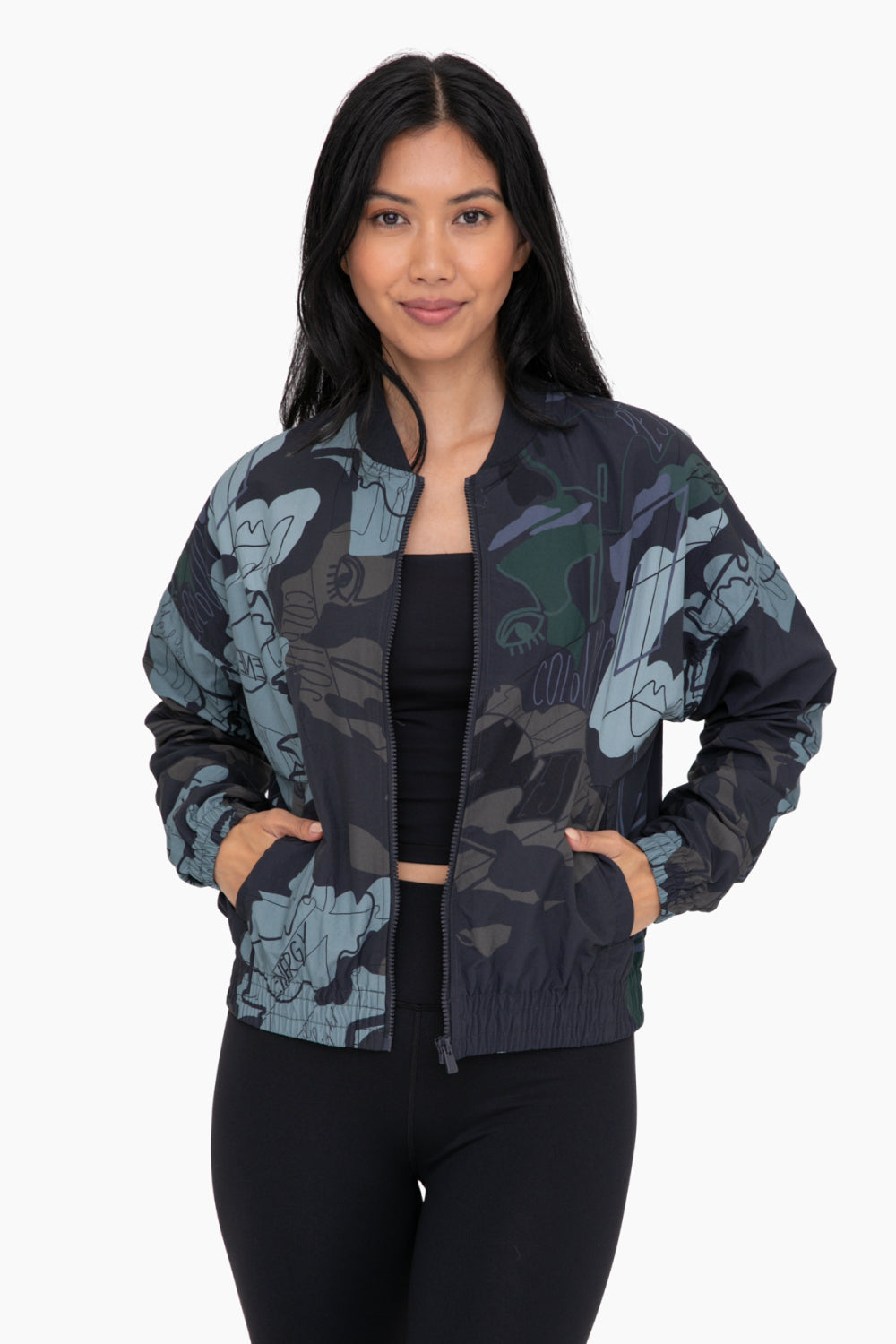 Graffiti Bomber Jacket Black Mix