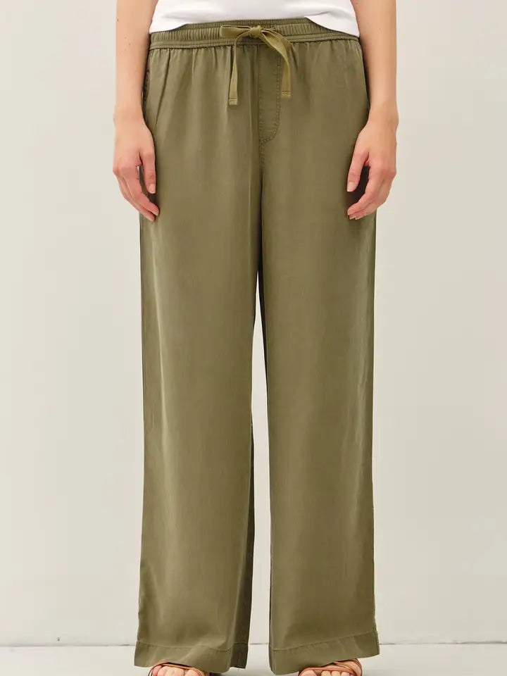 Tencel Wide Leg Pants Caper