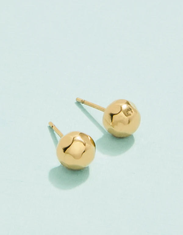 Ball Stud Earrings 7mm Gold