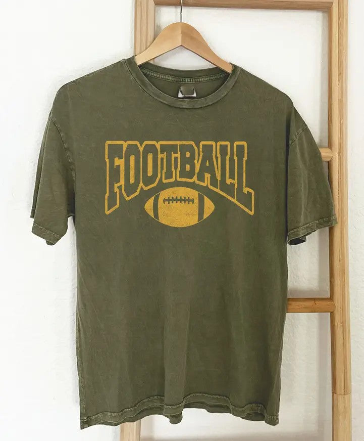 Football Mineral Washed Tee Olive