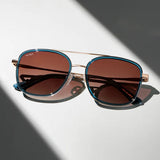 Gia Sunglasses Crystal Cobalt | Gradient Brown