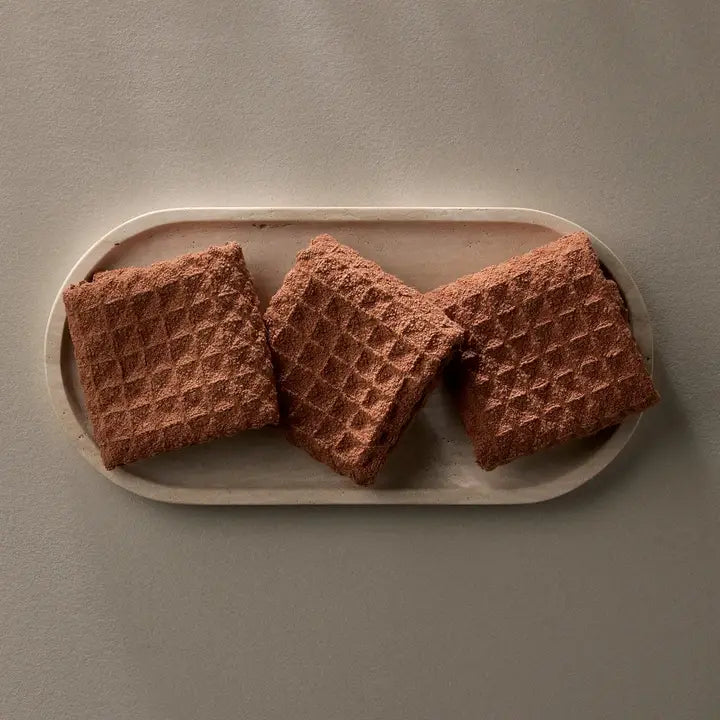 Geometry Waffle Washcloth Set Clay