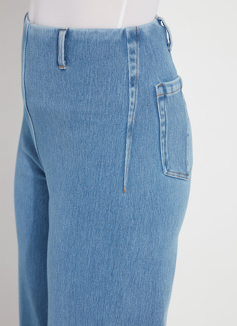 Margo High Waist Wide Crop Denim Pants Bleached Blue