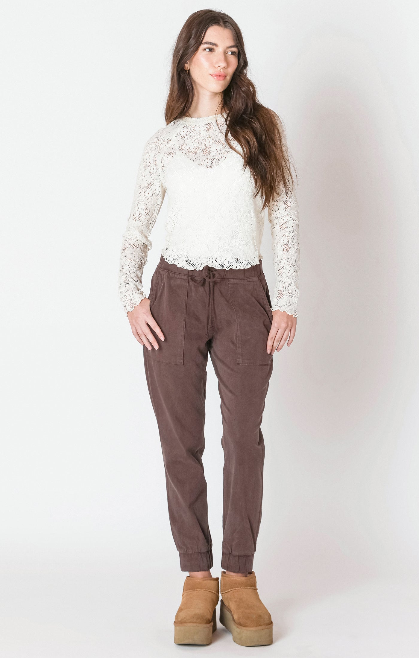 Soft Touch Jogger Pants Chestnut