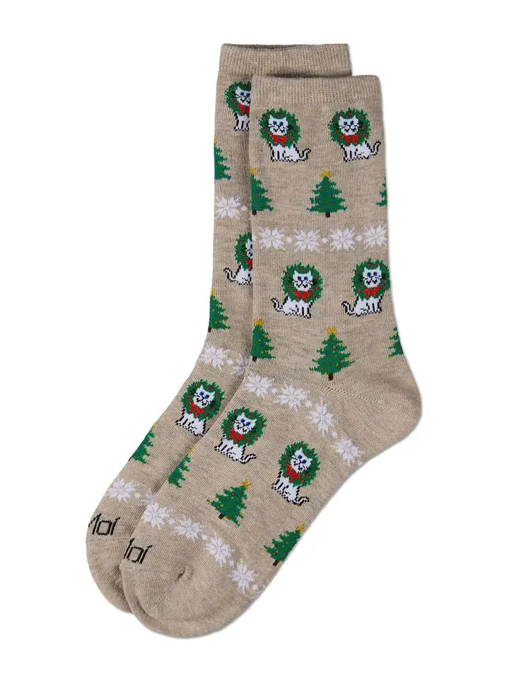 Fairisle Cat Crew Socks