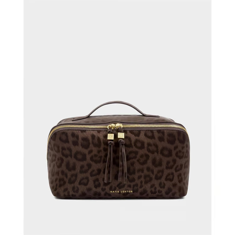 Large Make Up Bag Chocolate Leopard