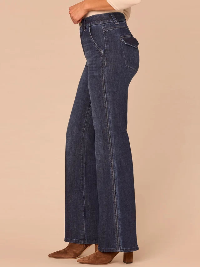 Ab Solution Skyrise Double Seam Trouser Bootcut Jeans - Indigo