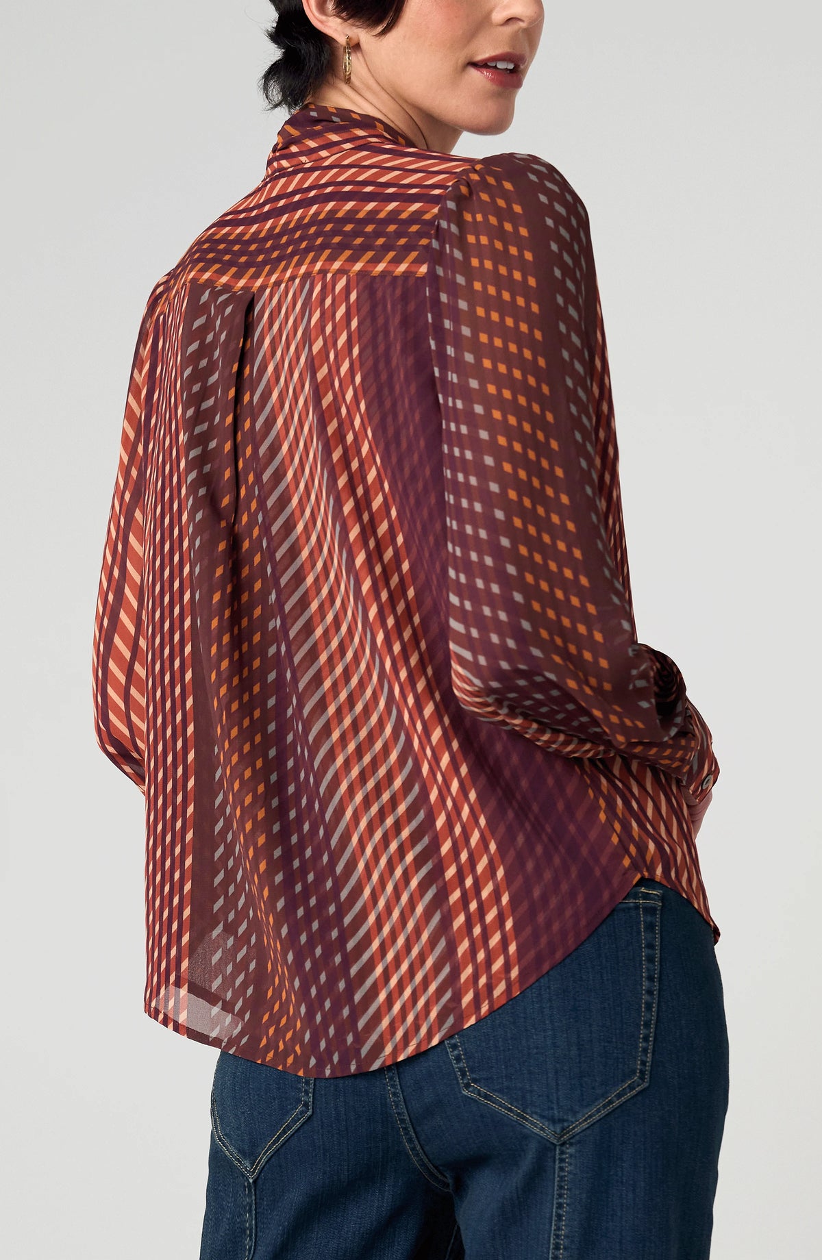 Printed Tie Neck Woven Blouse