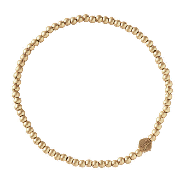 Mini Metal Stacking Bracelet Ball Beads Gold