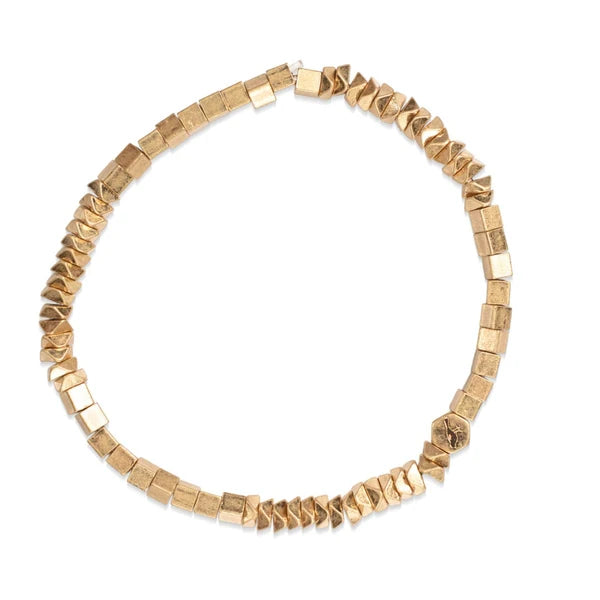 Mini Metal Stacking Bracelet Geometric Gold