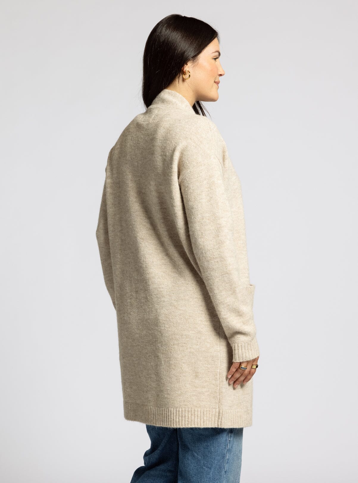 Avani Long Cardigan Heather Beige