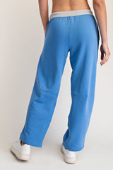 French Terry Playful Pants Aqua Splash + Heather Grey