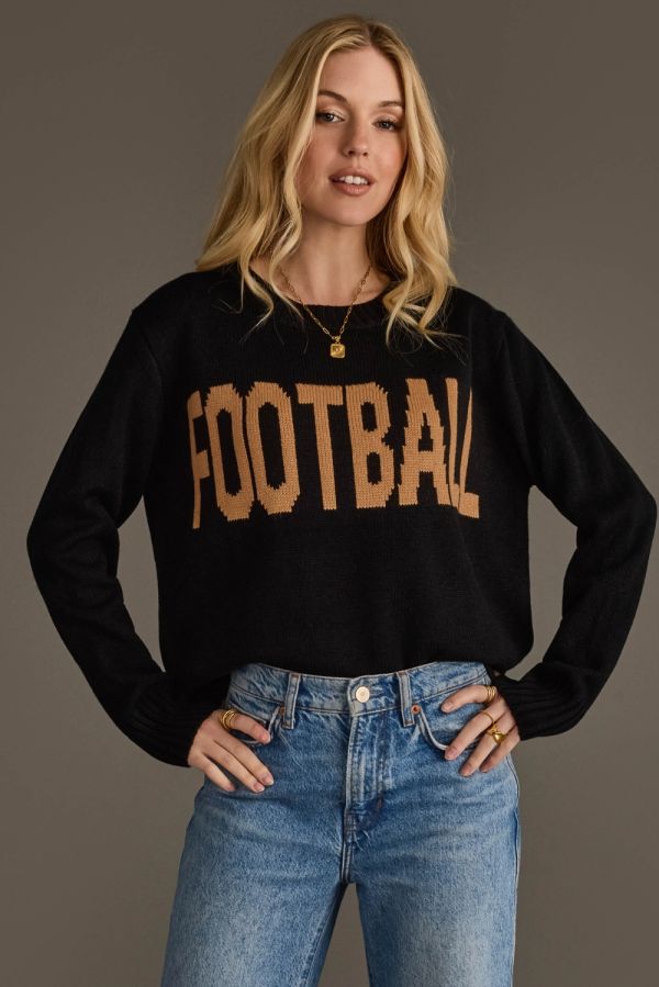 Football Crew Neck Sweater Black