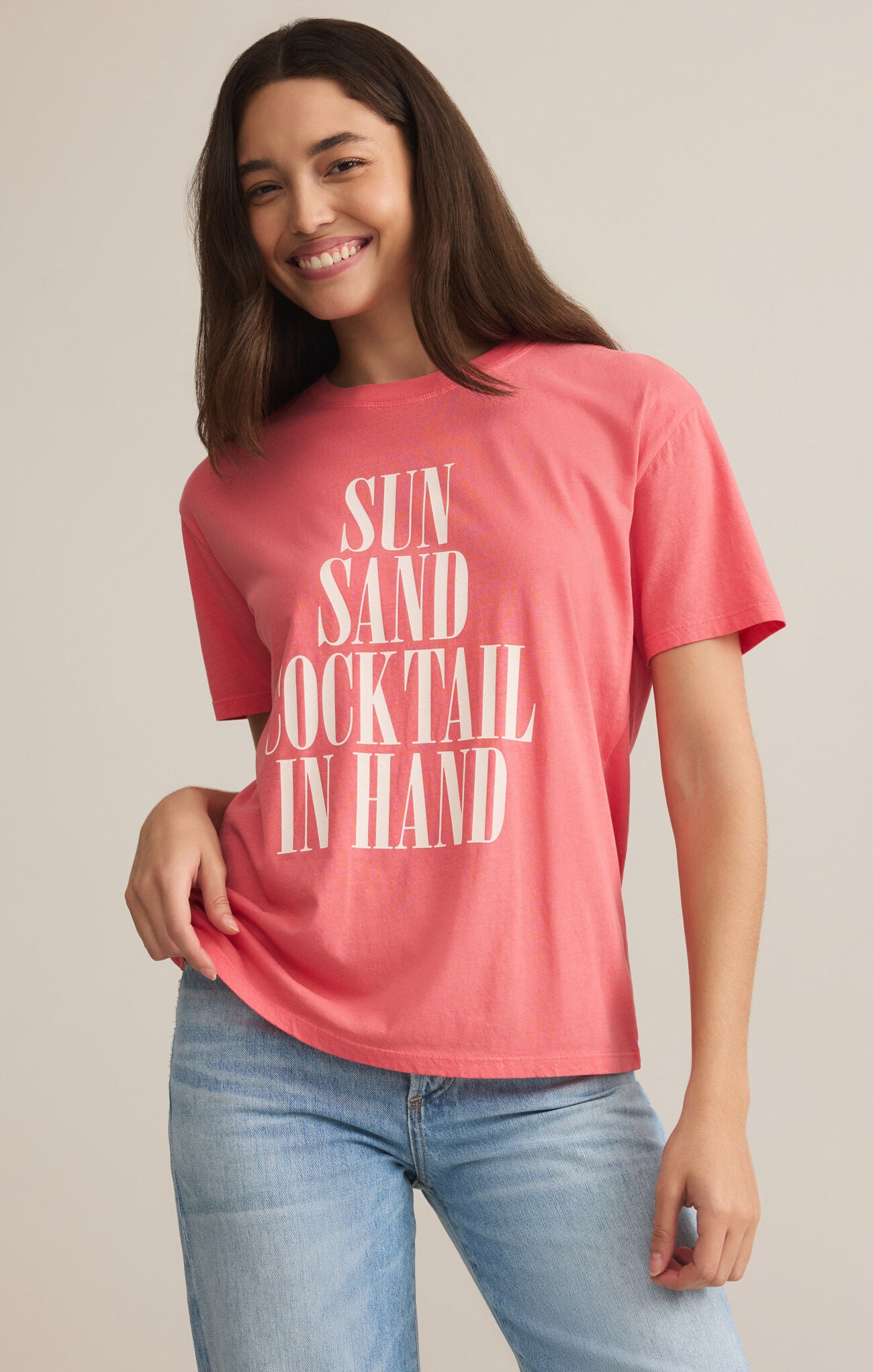 Sun & Sand Cocktail Tee Sunset Pink