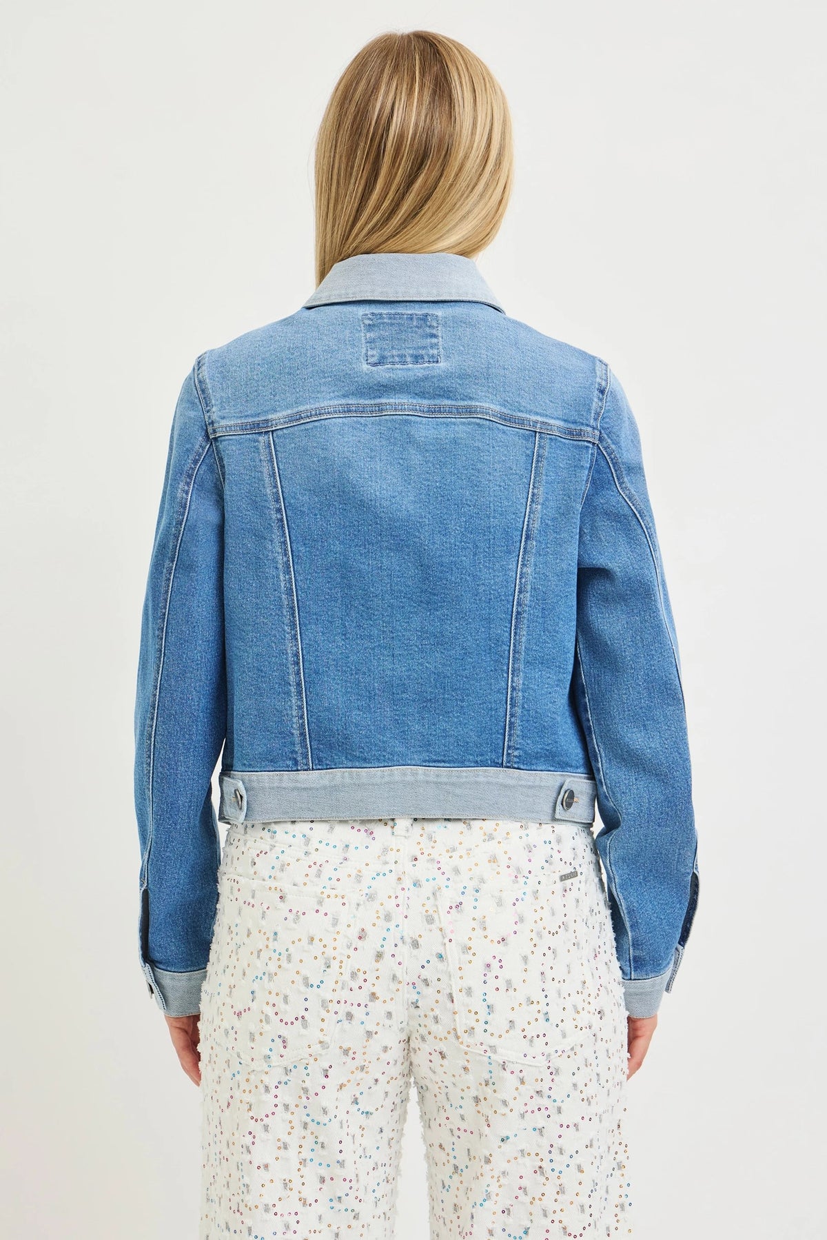 Contrast Details Denim Jacket Medium Combo