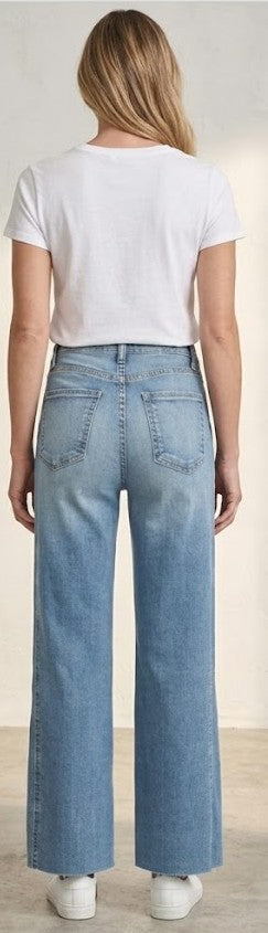 Charlotte High Rise Raw Hem Wide Leg Jeans Artisan