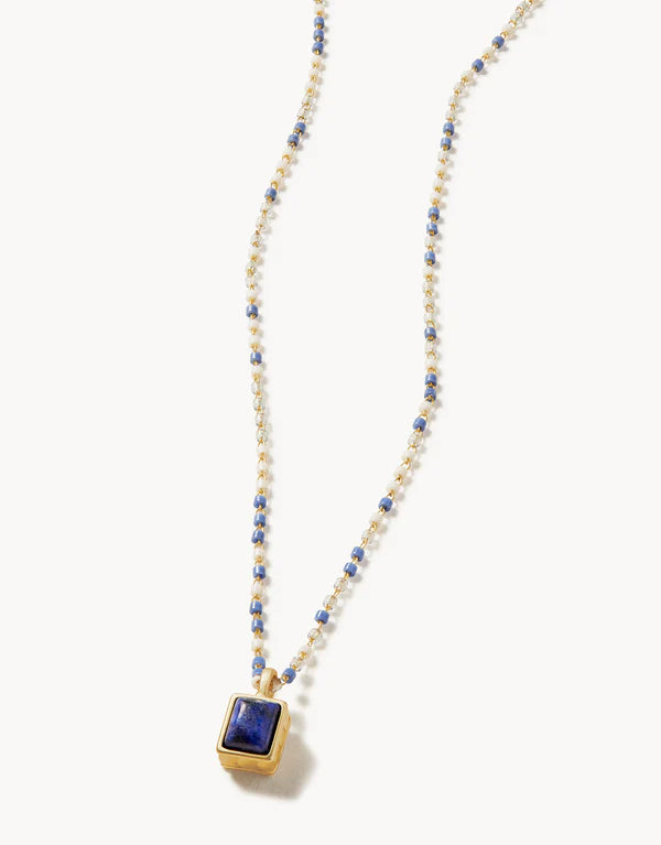 Naia 16" Petite Beaded Necklace - Lapis