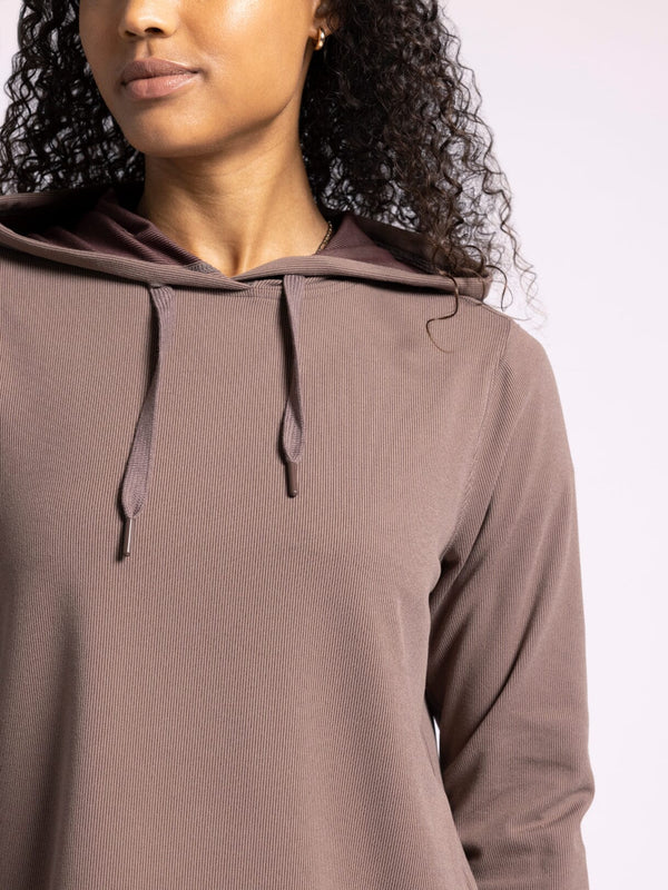 Izzy Ribbed Hoodie Raisin