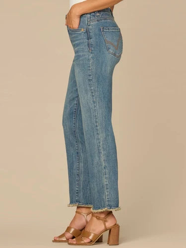 Ab Solution High Rise Slim Straight Clean Finish Jeans Mid Blue Artisanal