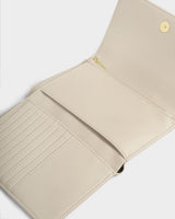 Taya Suedette Woven Wallet Off White