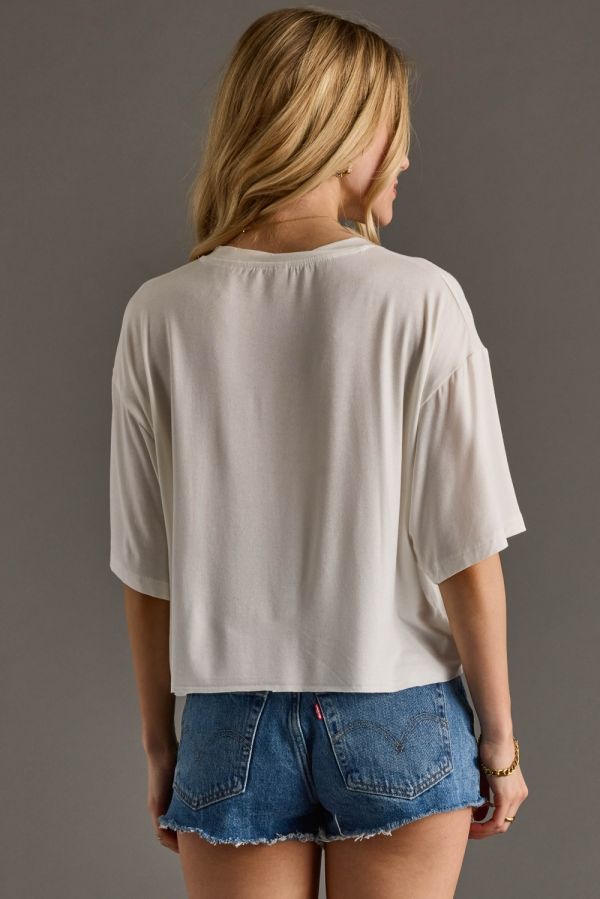 Play Something Country Cropped Graphic Tee White
