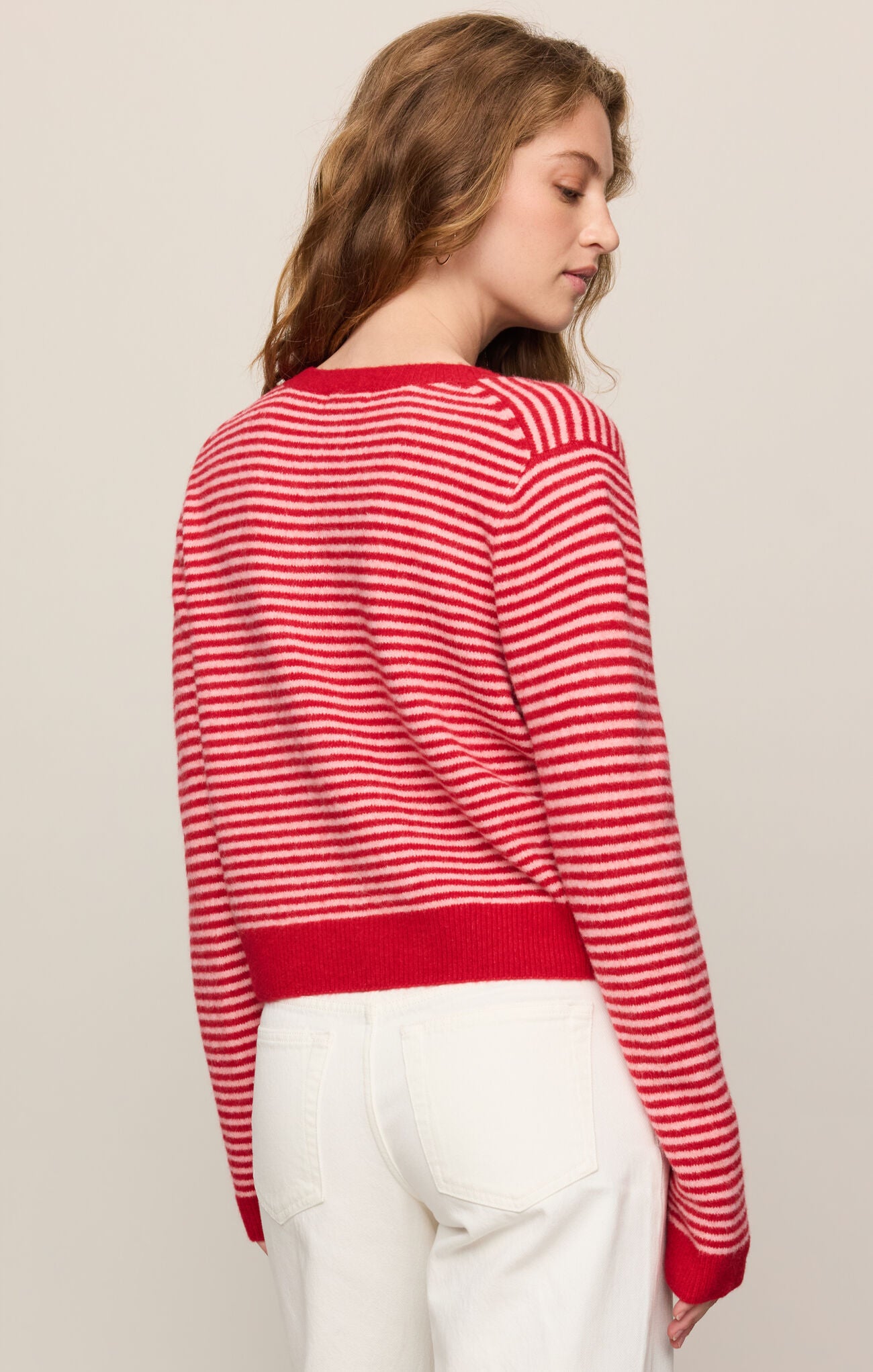 Medina Stripe Cardigan Amour Red