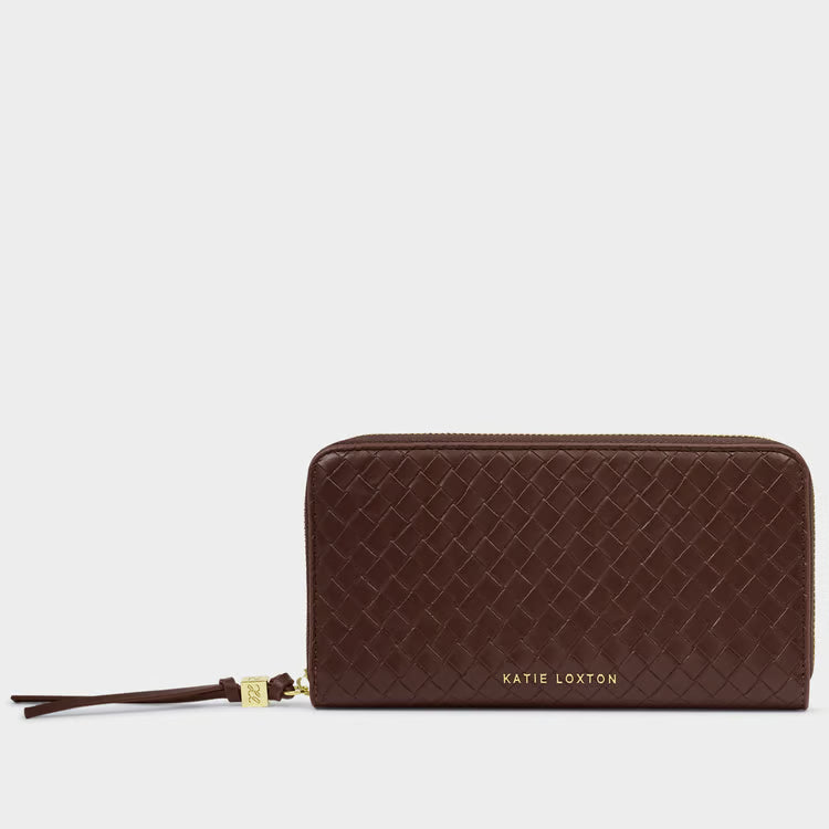 Nova Woven Texture Large Wallet Chocolate