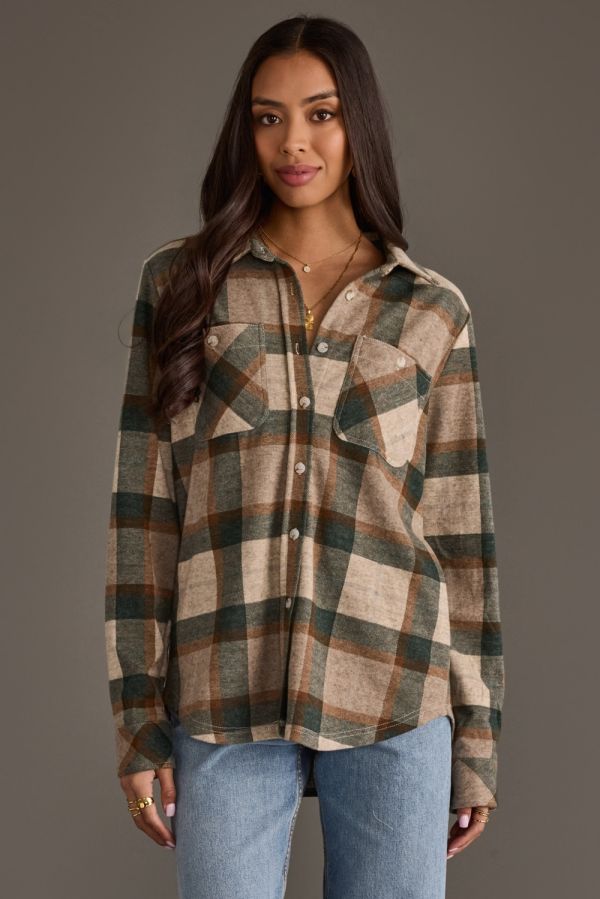Lainey Flannel Shirt Tan