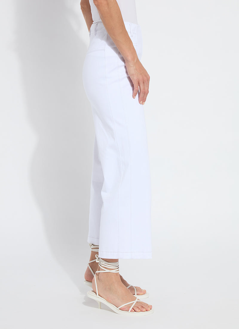 Layton Wide Leg Crop Pants White