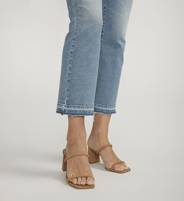 Eloise Mid Rise Cropped Bootcut Jeans Blue Dust