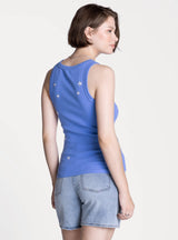 Edlin Embroidered Tank Surf Blue Star