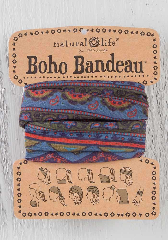 Full Boho Bandeau Grey + Blue Zig Zag