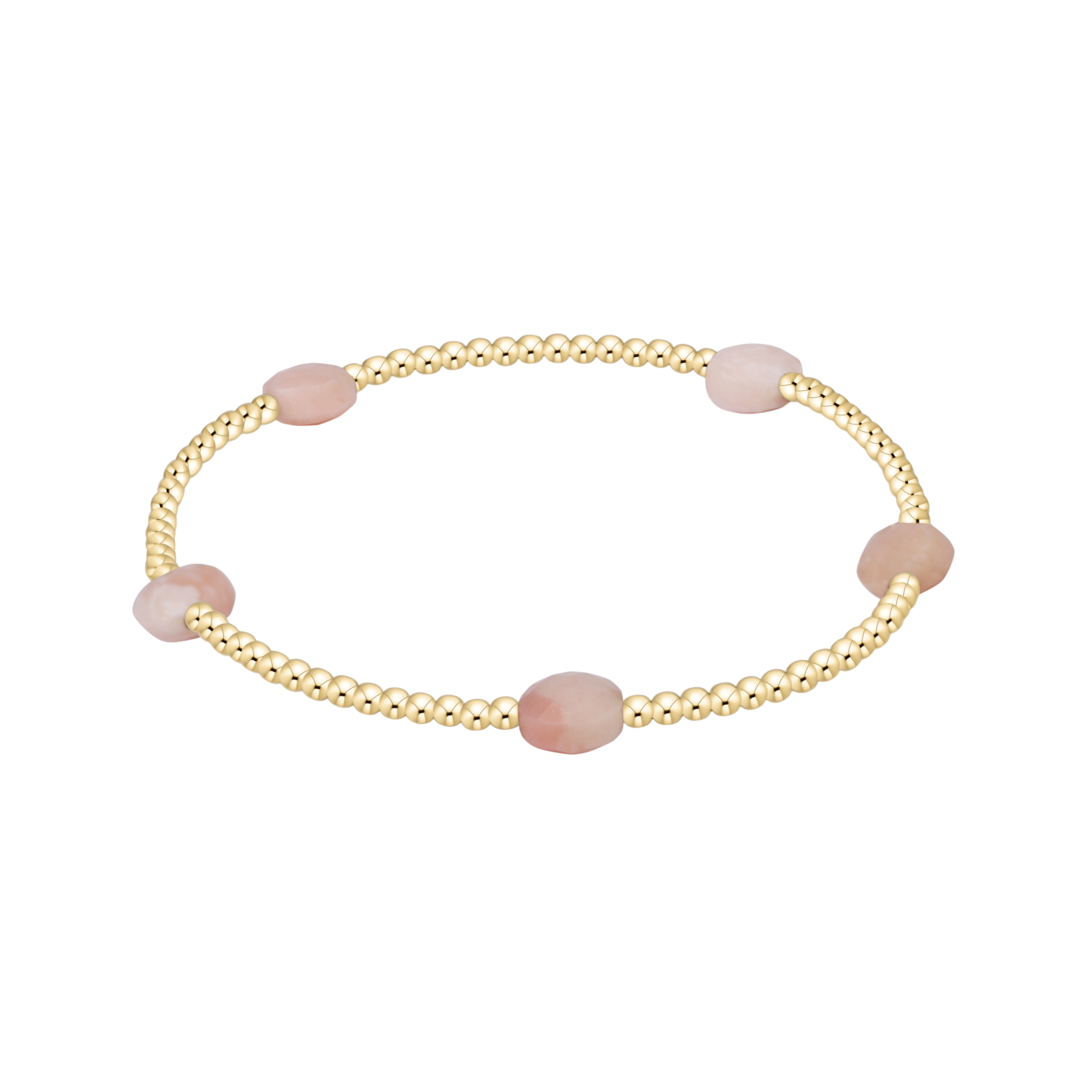 Admire Small Gem 2mm Gold Bracelet Pink Opal