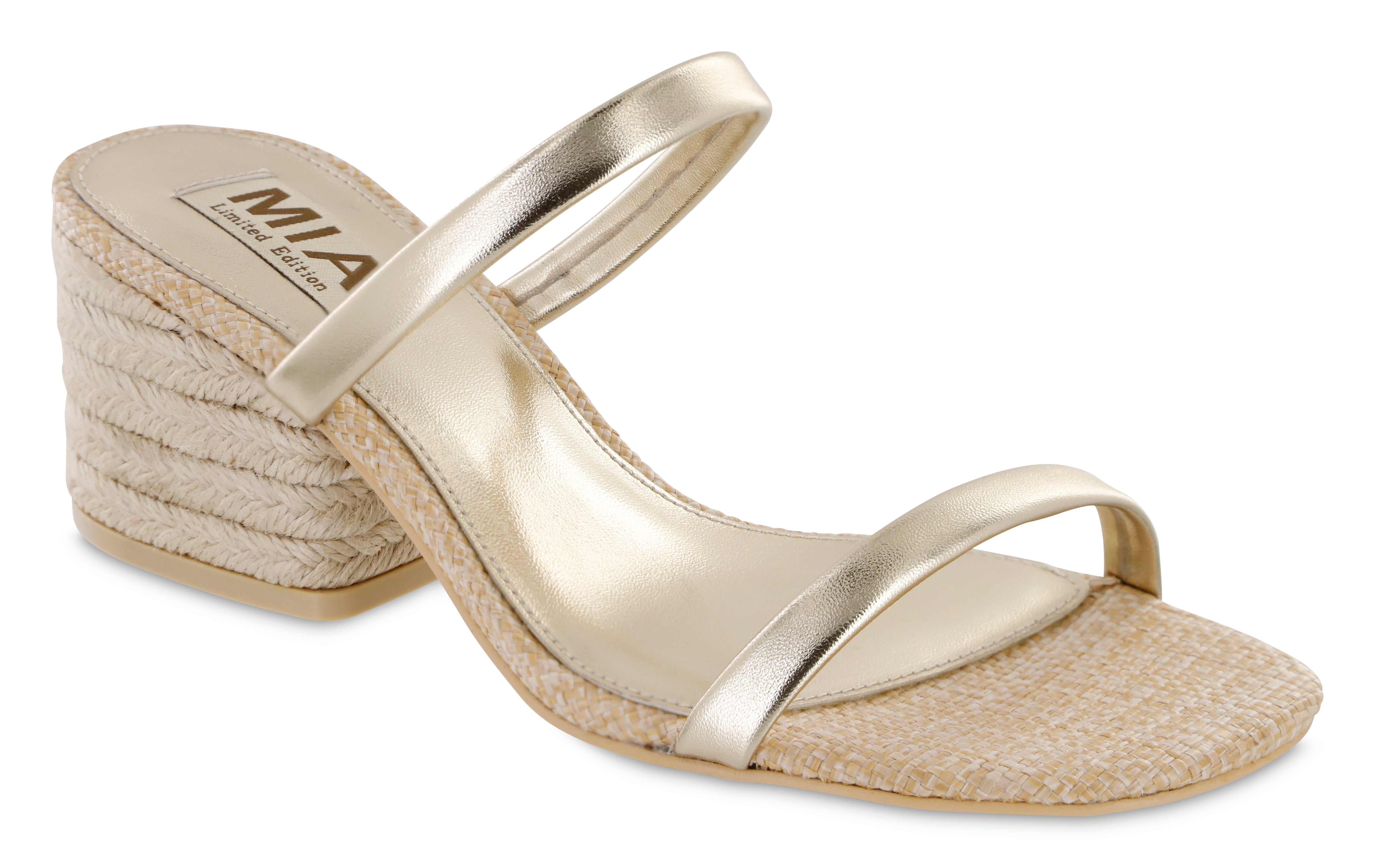 Isabeli Espadrille Heeled Sandals Soft Gold