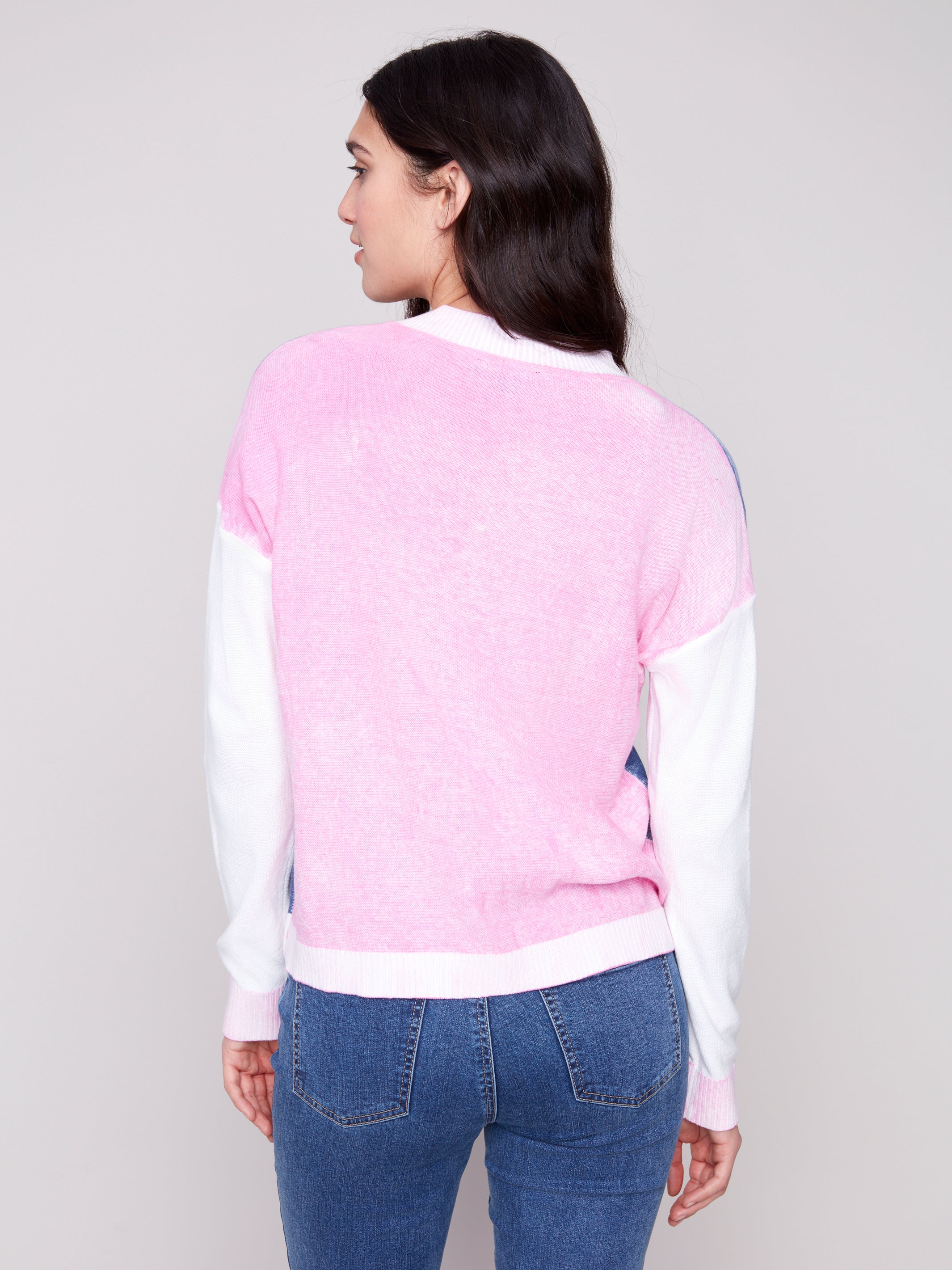 Cold Dye Two Tone Sweater Denim