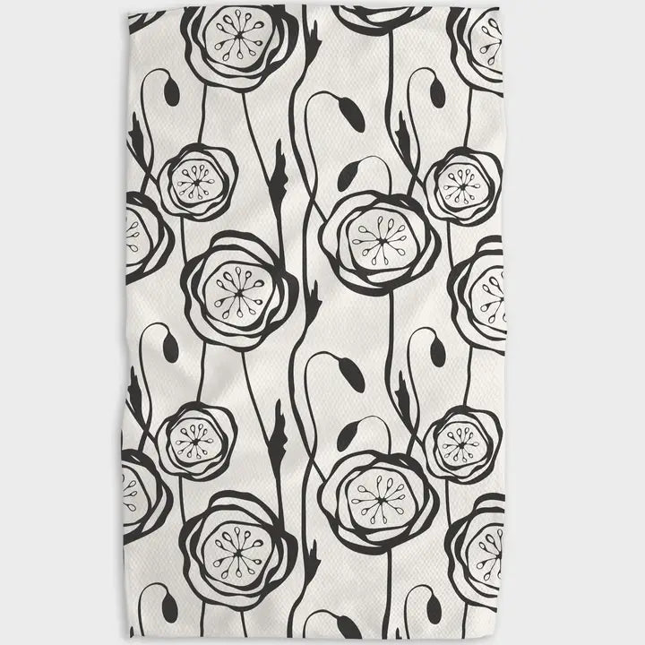 Geometry Tea Towel Smell The Flowers