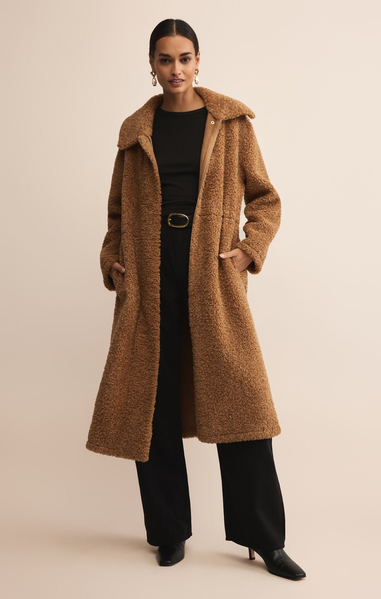Calgary Teddy Coat Coconut