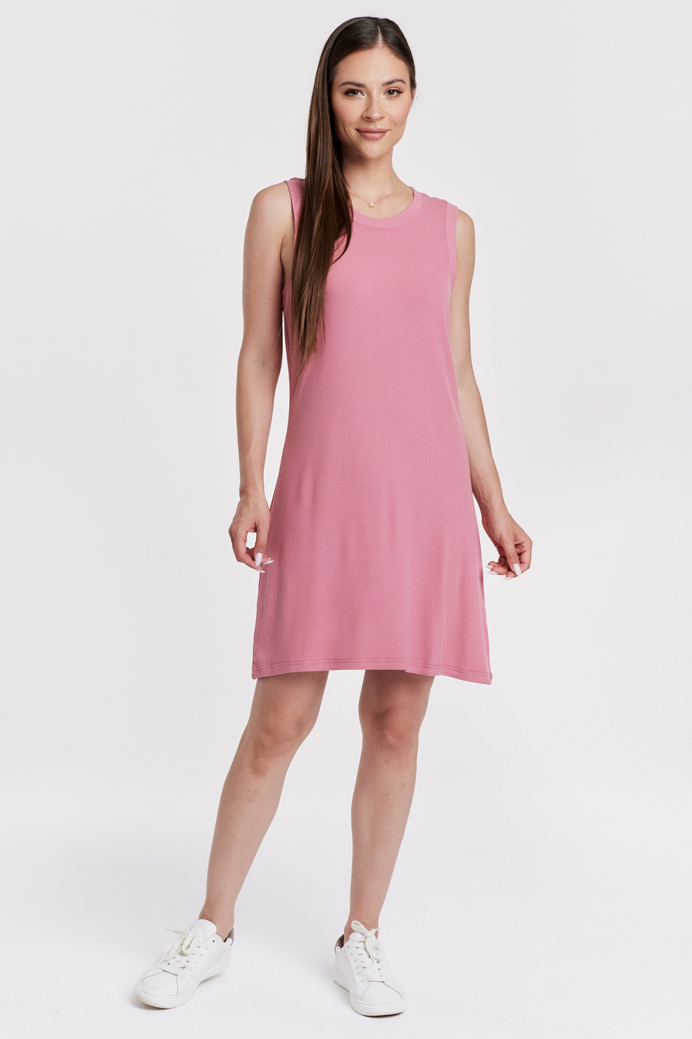 Justine High Neck Sleeveless Dress Soft Cherry
