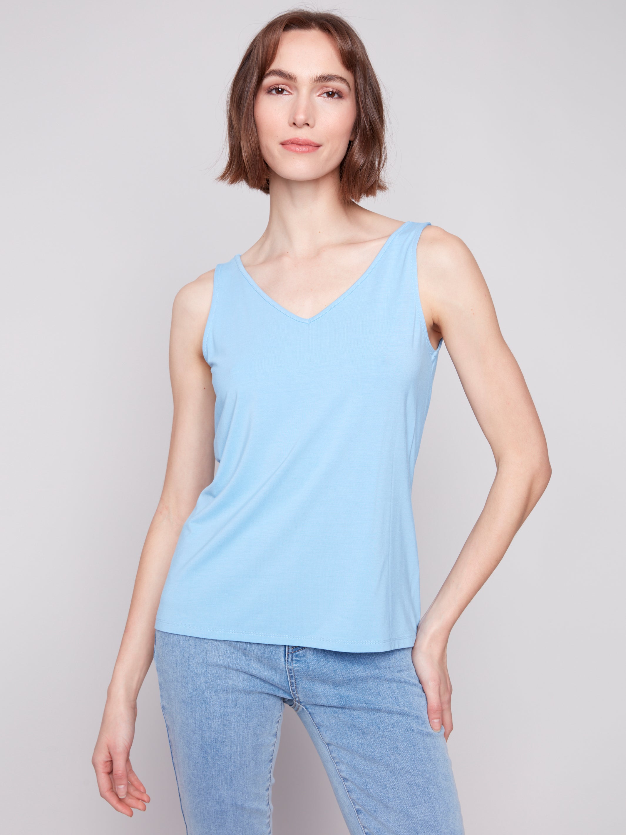 Bamboo Viscose Reversible Cami Bluebell