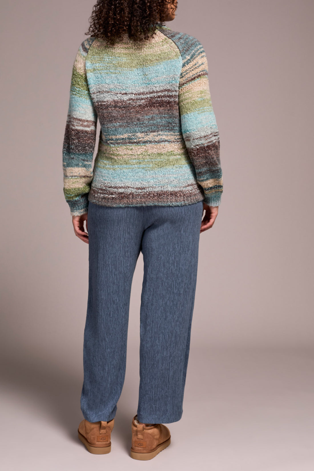Space Dye Mock Neck Sweater Aquahaze