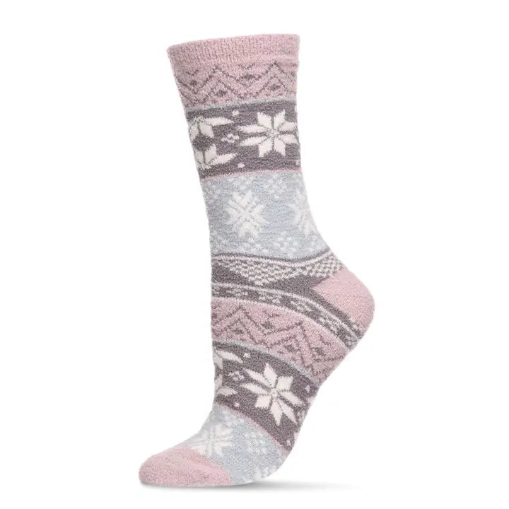 Snowflake Fair Isle Super Soft Cozy Crew Sock
